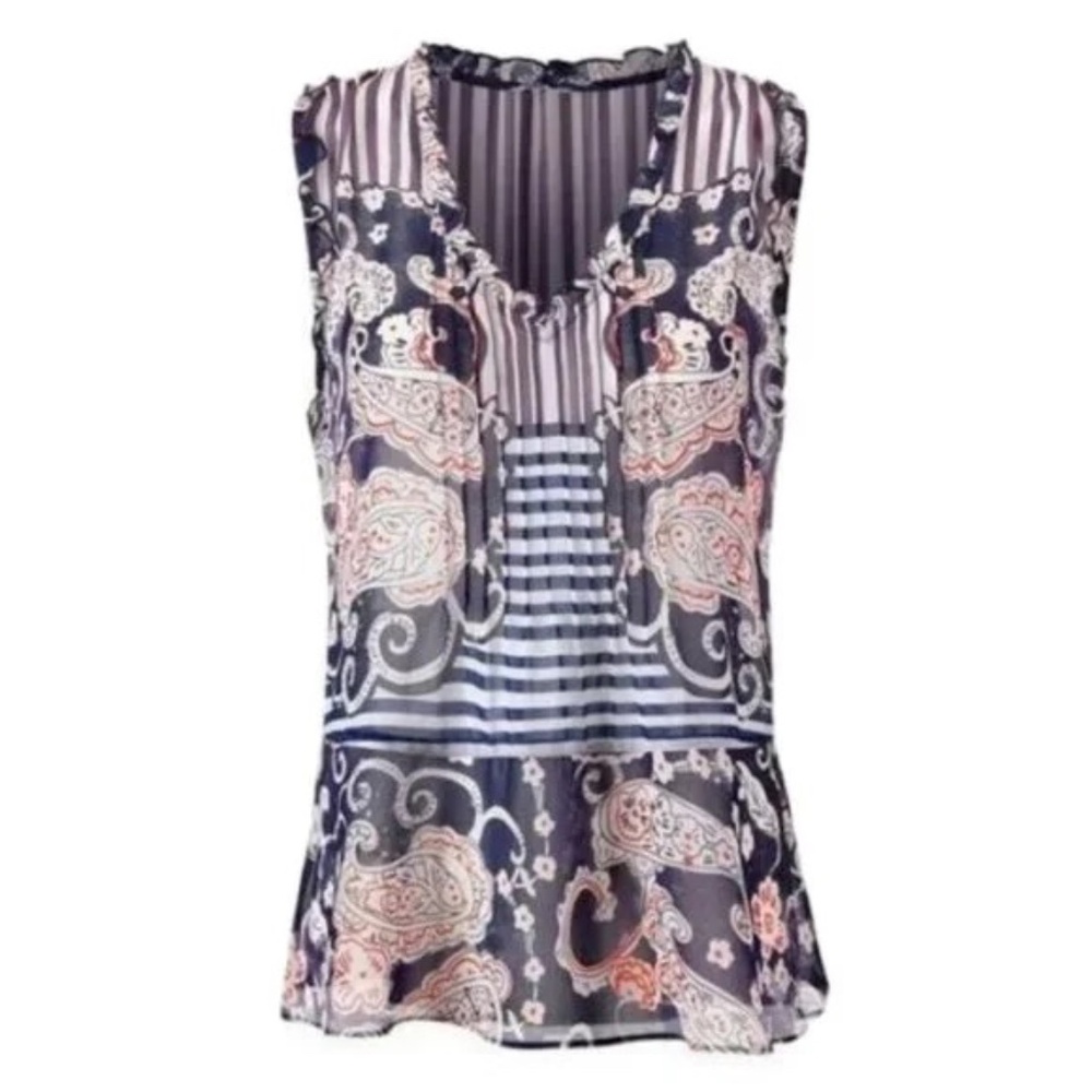 CAbi 5349 sleeveless peplum blouse, size small